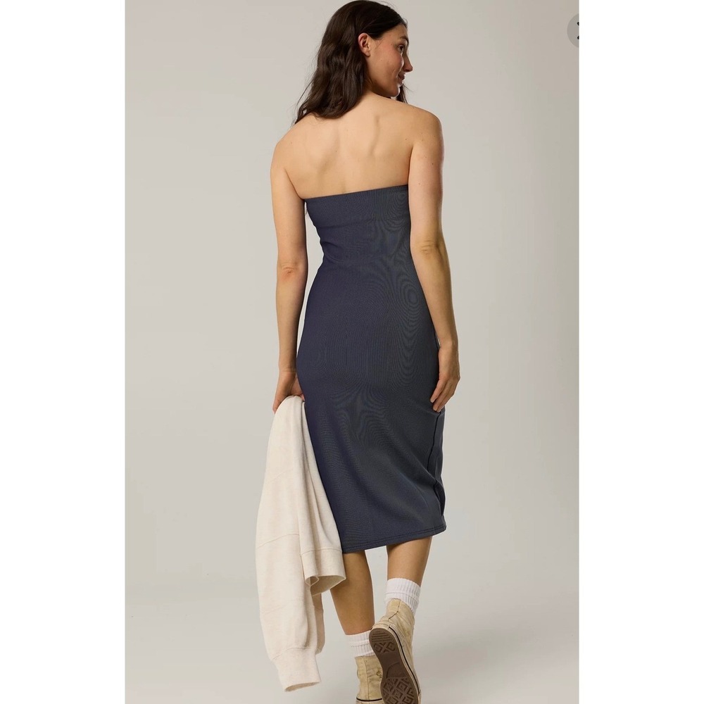 OFFLINE By Aerie Stripe Rib Night Out Midi Tube Dress Size L - Picture 12 of 12
